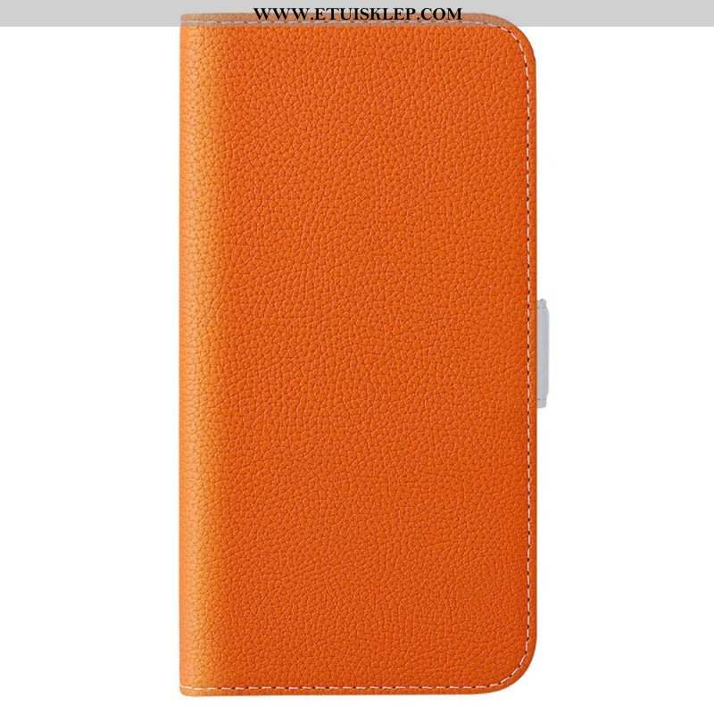 Etui Na Telefon Pokrowce do Sony Xperia 5 IV Podwójne Zapięcie Ze Skóry Litchi